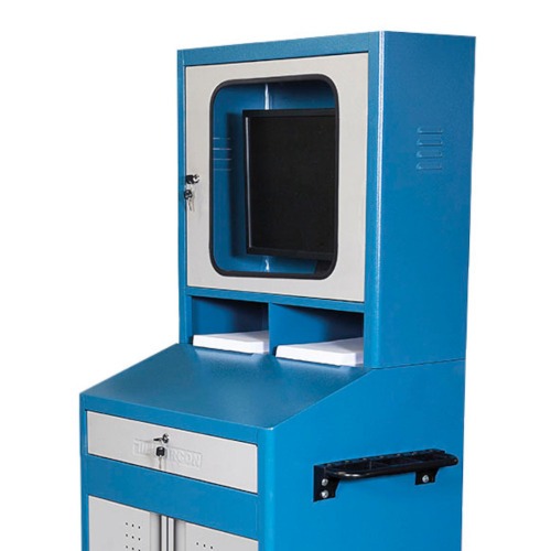 Rack móvel fechado com gaveta porta-teclado e 2 portas - CR-89 Rack móvel fechado com gaveta porta-teclado e 2 portas - CR-89