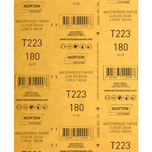 Folha de lixa D'gua 225 x 275 mm - T223