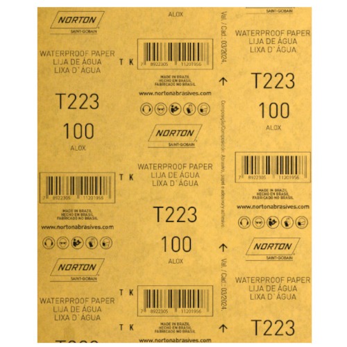 Folha de lixa D'água 225 x 275 mm - T223 Folha de lixa D'água 225 x 275 mm - T223