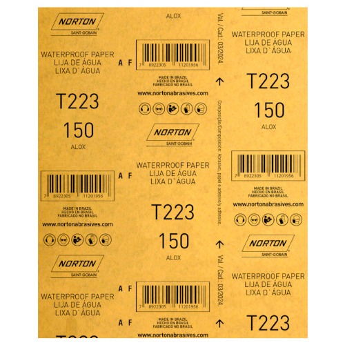 Folha de lixa D'gua 225 x 275 mm - T223