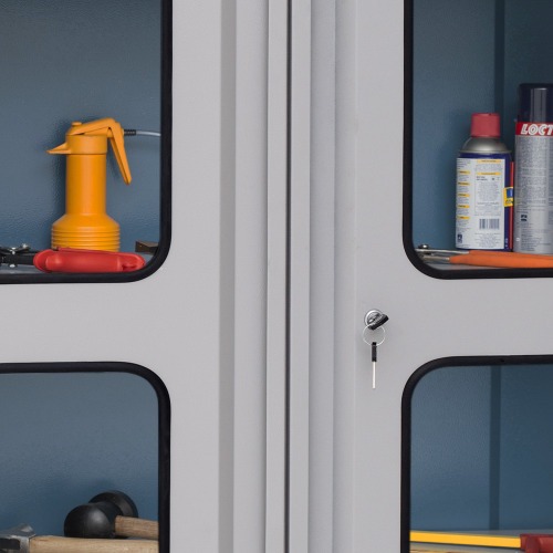 Arm�rio para ferramentas com 4 prateleiras e portas de vidro - AM-72