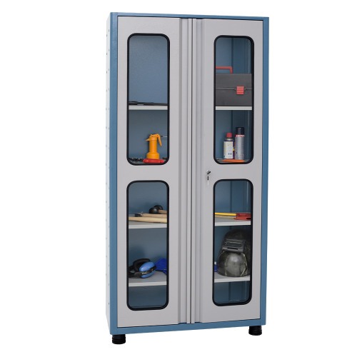 Arm�rio para ferramentas com 4 prateleiras e portas de vidro - AM-72