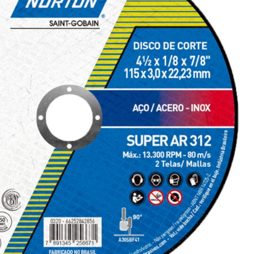 Disco de corte para metal 4.1/2