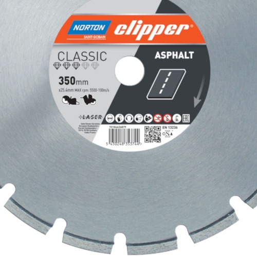 Disco diamantado segmentado 350 x 25,4 mm para asfalto - Clipper Classic Asphalt Disco diamantado segmentado 350 x 25,4 mm para asfalto - Clipper Classic Asphalt