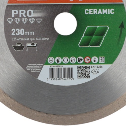 Disco diamantado liso 230 mm para porcelanato - PRO Ceramic Disco diamantado liso 230 mm para porcelanato - PRO Ceramic