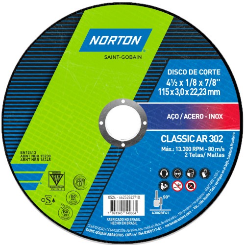 Disco de corte para aço 4.1/2 Disco de corte para aço 4.1/2