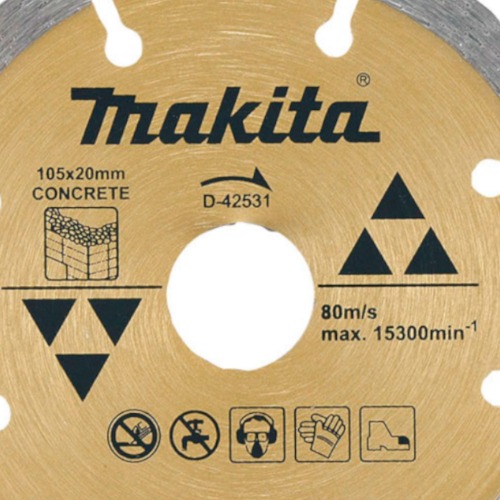 Disco diamantado segmentado 105 mm para concreto e alvenaria - D-42531 Disco diamantado segmentado 105 mm para concreto e alvenaria - D-42531