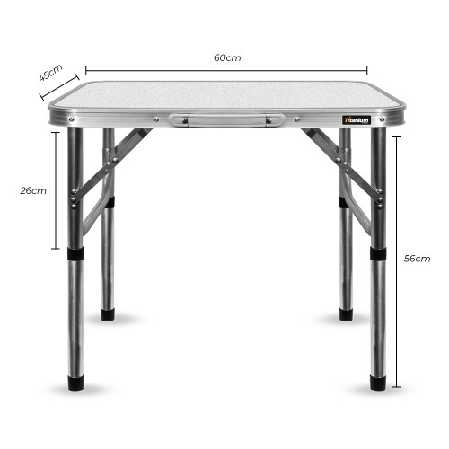 Mesa de alum�nio dobr�vel com tamp�o de mdf 60 x 45 x 26/56 cm - 07728