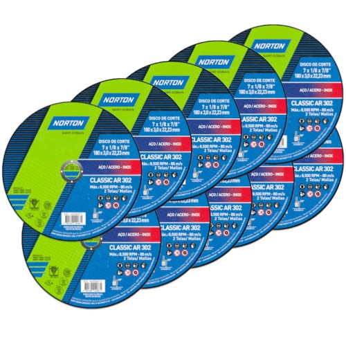 Kit 25 Discos de corte para metal 7 x 1/8 x 7/8