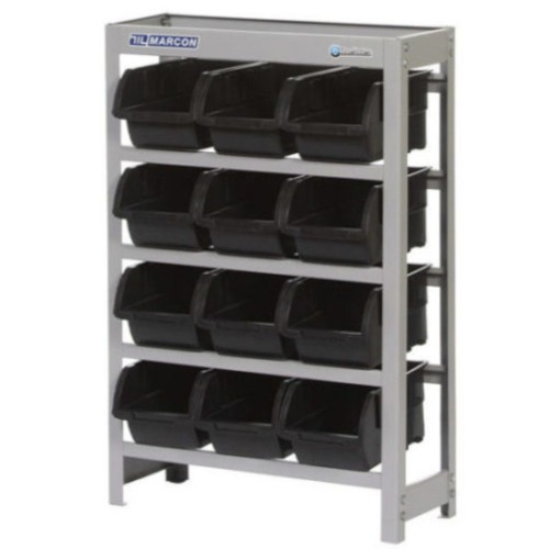 Estante metlica com 12 gavetas n 5 preta - EM12/5P