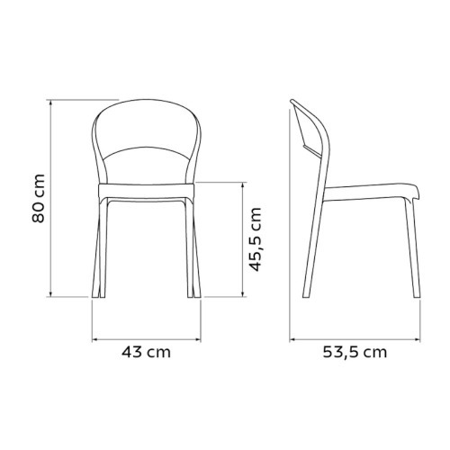 Cadeira plstica com encosto fechado branca - Sissi 