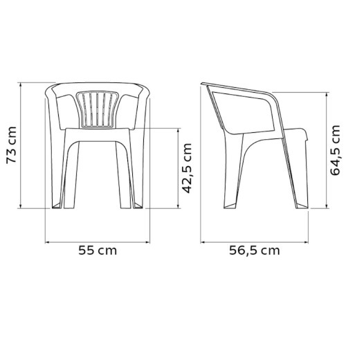 Cadeira plstica com braos branca - Atalaia