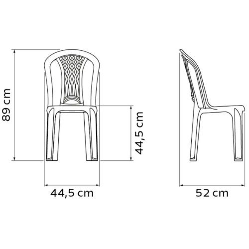 Cadeira pl�stica sem bra�os branca - Laguna