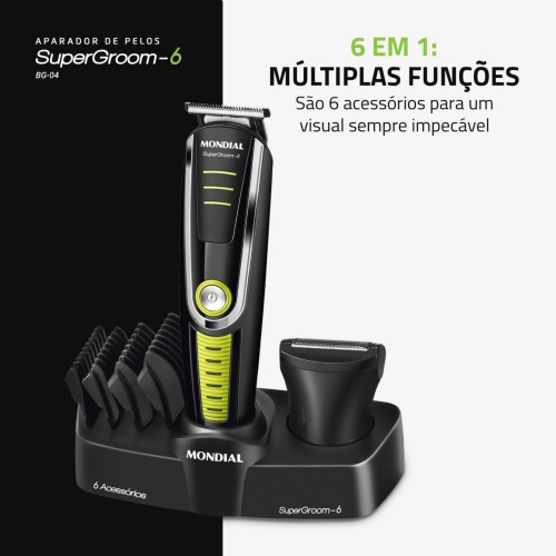 Aparador de pelos 6 em 1 Super Groom - BG-04  110V/220V