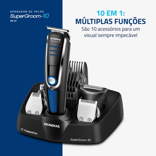 Aparador de pelos 10 em 1 Super Groom - BG-03  110V/220V