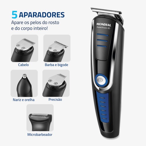 Aparador de pelos 10 em 1 Super Groom - BG-03  110V/220V