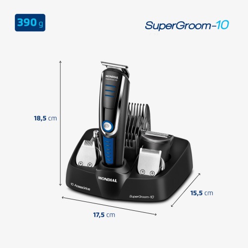 Aparador de pelos 10 em 1 Super Groom - BG-03  110V/220V