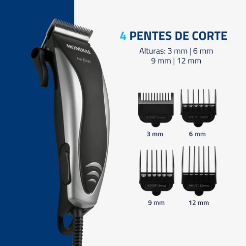 Mquina de cortar cabelo com 4 pentes e acessrios Hair Stylo - CR-02  220V