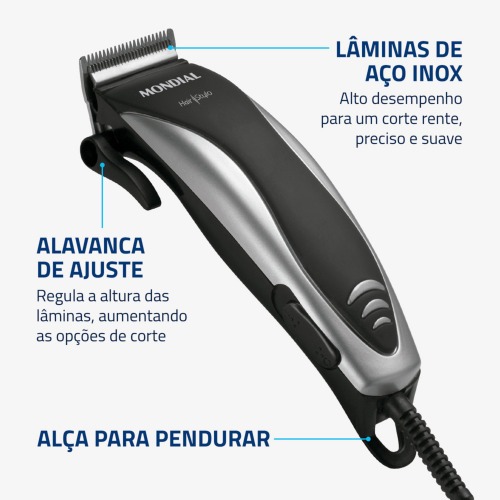 Mquina de cortar cabelo com 4 pentes e acessrios Hair Stylo - CR-02  220V