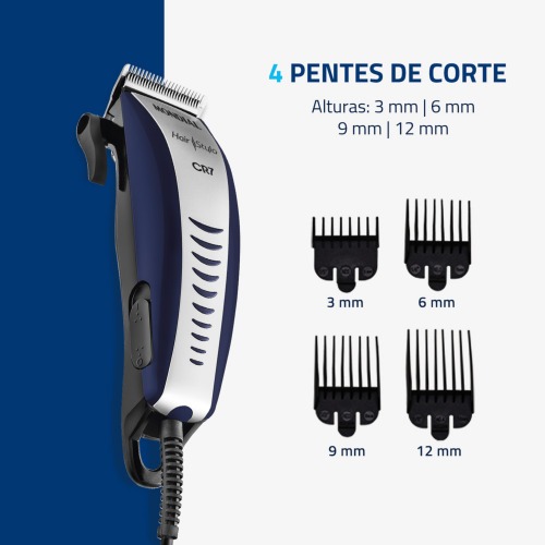 Mquina de cortar cabelo com 4 pentes e acessrios Hair Stylo - CR-07  110V