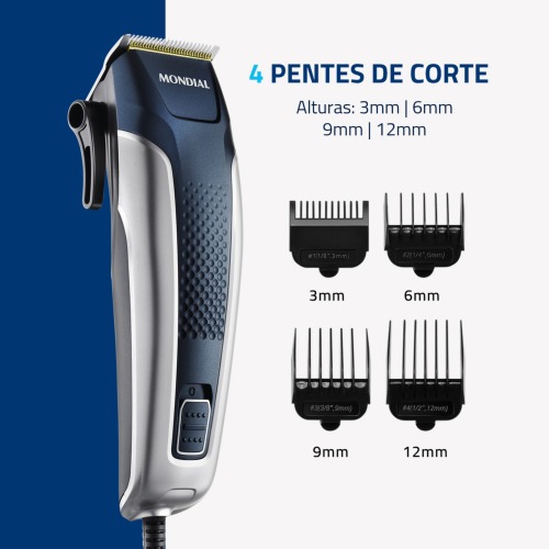 M�quina de cortar cabelo com maleta e acess�rios Titanium Power - CR-09M  220V