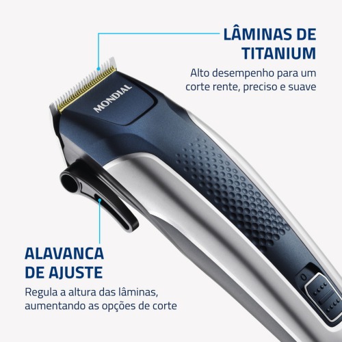 M�quina de cortar cabelo com maleta e acess�rios Titanium Power - CR-09M  220V