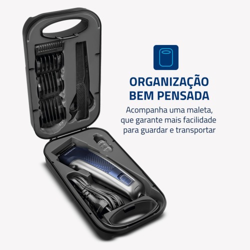Máquina de cortar cabelo com maleta e acessórios Titanium Power - CR-09M  110V Máquina de cortar cabelo com maleta e acessórios Titanium Power - CR-09M  110V