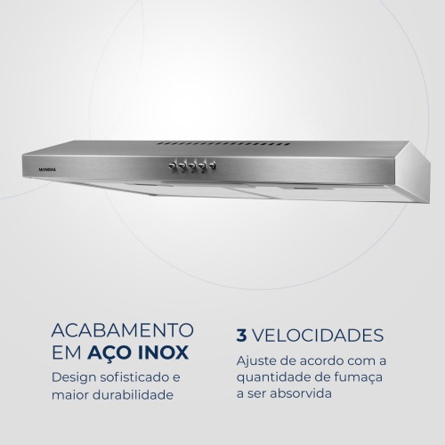 Depurador de ar em a�o inox 60 cm 3 velocidades - DP60-01  110V