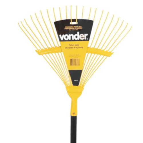 Vassoura para grama metlica fixa com cabo - VD 203