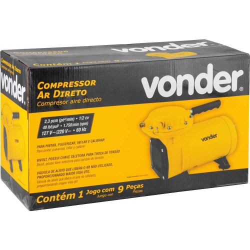 Compressor de ar direto 2,3 ps 1/2 hp com acessrios  110V/220V
