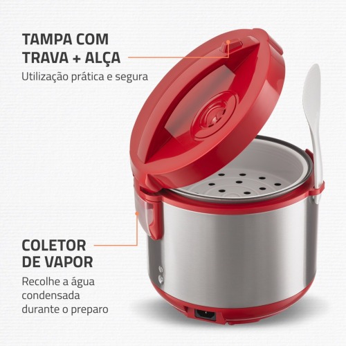 Panela el�trica de arroz 6 x�caras Pratic Rice 6i Red - PE-45-6X  220V