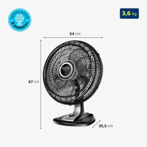 Ventilador oscilante de mesa di�metro de 50 cm Turbo   220V