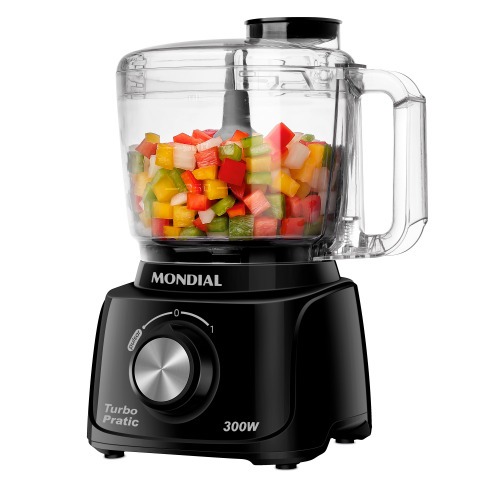 Mini Processador de alimentos 300 watts preto Turbo Pratic - MP-16-B  110V