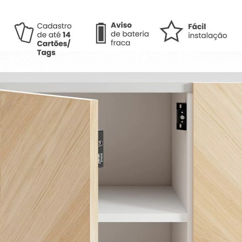 Fechadura eletrnica invisvel para moveis gavetas e armrios - PPZ-1002