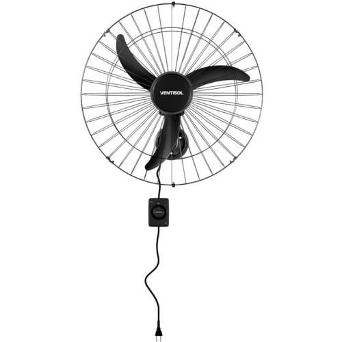 Ventilador de parede 60 cm oscilante preto - New  110V