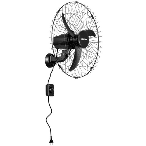 Ventilador de parede 60 cm oscilante preto - New  110V