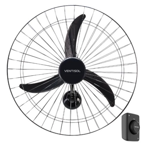 Ventilador de parede 60 cm oscilante preto - New  110V