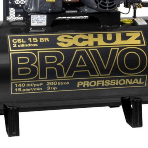Compressor de ar 15 pés 200L 3 hp 140 libras monofásico Bravo - CSL15BR/200 220V Compressor de ar 15 pés 200L 3 hp 140 libras monofásico Bravo - CSL15BR/200 220V