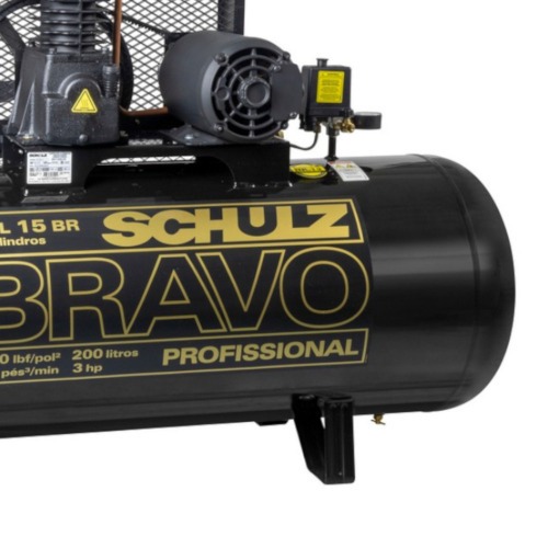 Compressor de ar 15 pés 200L 3 hp 140 libras monofásico Bravo - CSL15BR/200 220V Compressor de ar 15 pés 200L 3 hp 140 libras monofásico Bravo - CSL15BR/200 220V