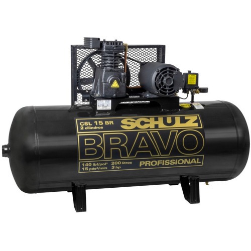 Compressor de ar 15 pés 200L 3 hp 140 libras monofásico Bravo - CSL15BR/200 220V Compressor de ar 15 pés 200L 3 hp 140 libras monofásico Bravo - CSL15BR/200 220V