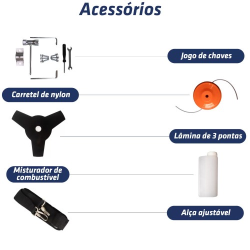 Ro�adeira lateral a gasolina 2 hp 51,7 cc 2 tempos - SKIM5200H