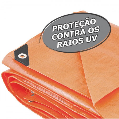 Lona reforada de polietileno laranja 16 m x 10 m  