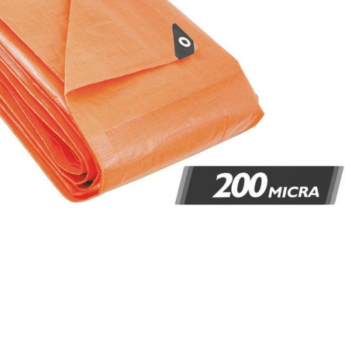 Lona reforada de polietileno laranja 15 m x 10 m  