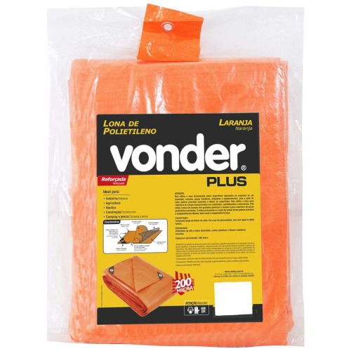 Lona reforada de polietileno laranja 15 m x 10 m  