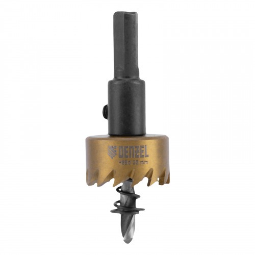 Serra copo para metal 25 mm revestimento em Nitreto de Titânio com suporte Serra copo para metal 25 mm revestimento em Nitreto de Titânio com suporte