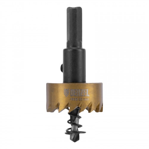 Serra copo para metal 28 mm revestimento em Nitreto de Titânio com suporte Serra copo para metal 28 mm revestimento em Nitreto de Titânio com suporte