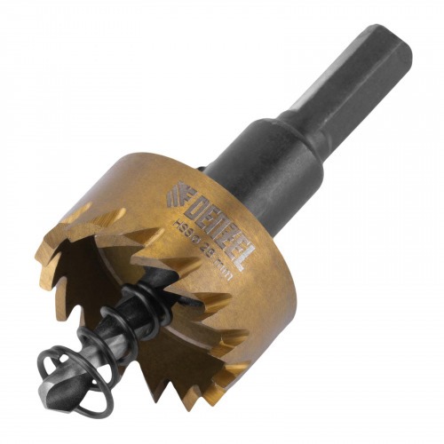 Serra copo para metal 28 mm revestimento em Nitreto de Titânio com suporte Serra copo para metal 28 mm revestimento em Nitreto de Titânio com suporte