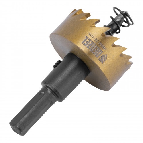 Serra copo para metal 32 mm revestimento em Nitreto de Titânio com suporte Serra copo para metal 32 mm revestimento em Nitreto de Titânio com suporte