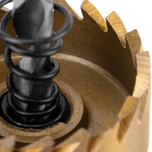 Serra copo para metal 35 mm revestimento em Nitreto de Titânio com suporte Serra copo para metal 35 mm revestimento em Nitreto de Titânio com suporte