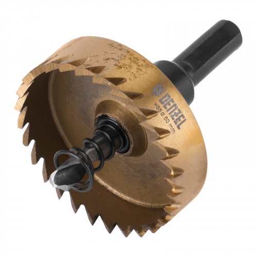 Serra copo para metal 50 mm revestimento em Nitreto de Titânio com suporte Serra copo para metal 50 mm revestimento em Nitreto de Titânio com suporte